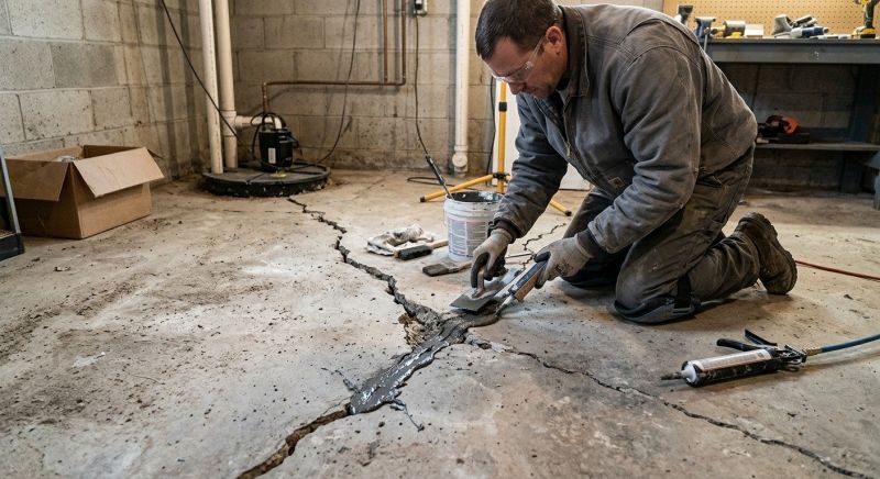 Cracked Basement Floor Repair in Columbus, GA
